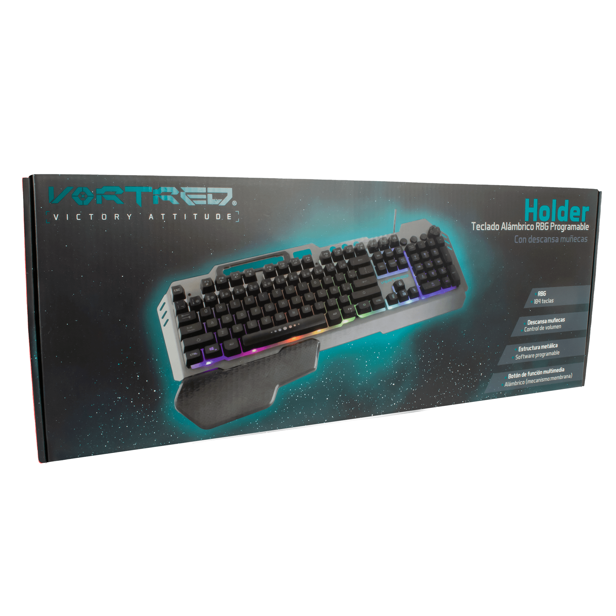 Teclado Gaming Programable Luz RGB Holder