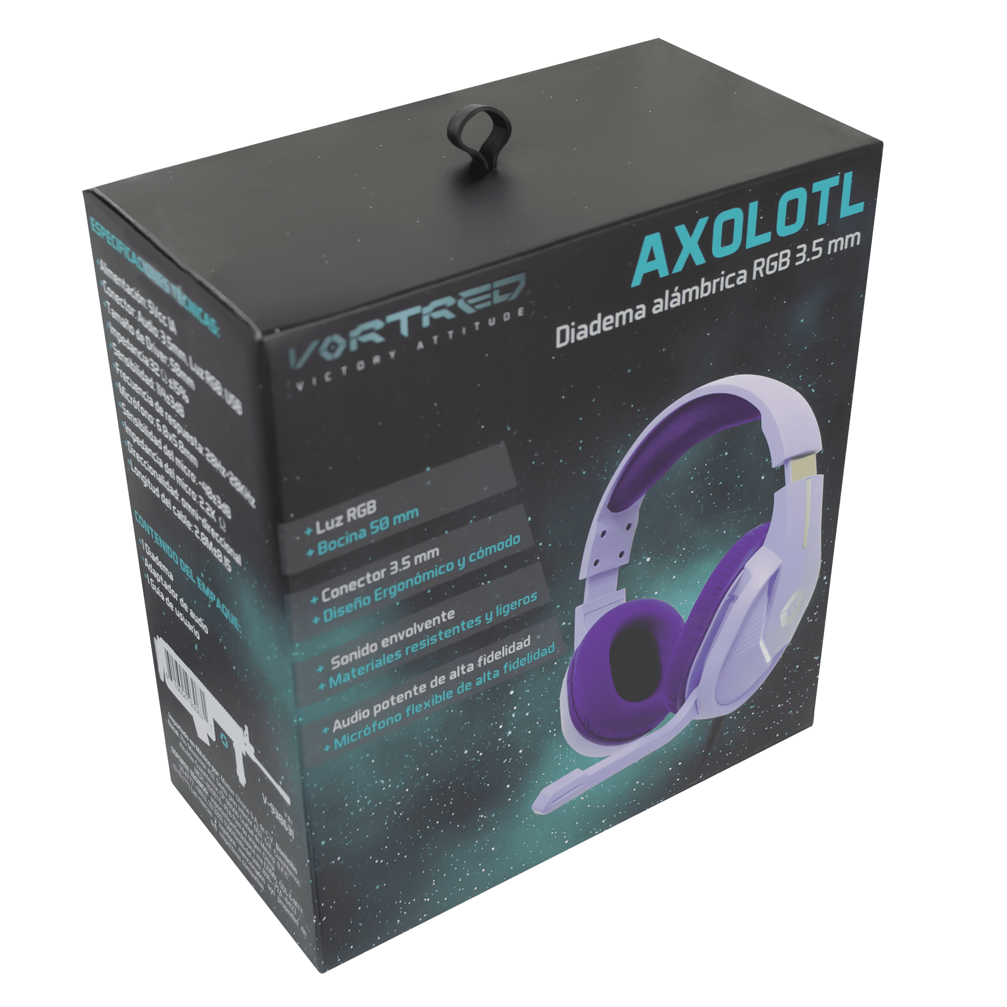 Diadema Gaming RGB 3.5 mm Axolotl